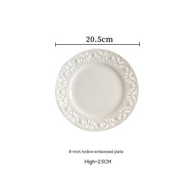 Hollow Relief Plate Afternoon Tea Tableware Dessert Plate Western Cuisine Plate Dim Sum Plate West Point Plate