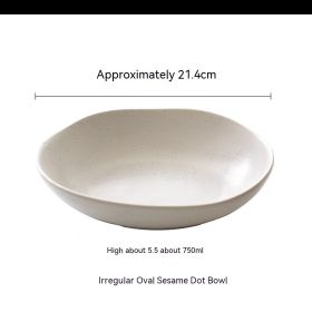 Korean Style Splash Ink Irregular Shaped Ceramic Bowl