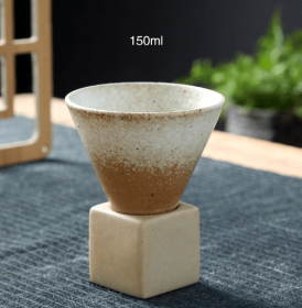 Japanese Style Coarse Pottery Mug Cross-border Hot Drink Retro Creative Hand-pulled Glaze Latte Art Coffee Ceramic Cup