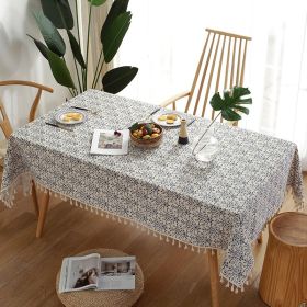 Retro Blue And White Porcelain Chinese Square Dining Table Tablecloth