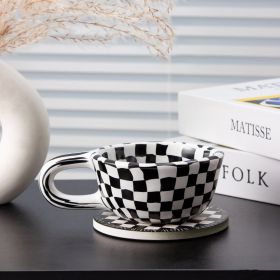 Korean Irregular Checkerboard Coffee Cup
