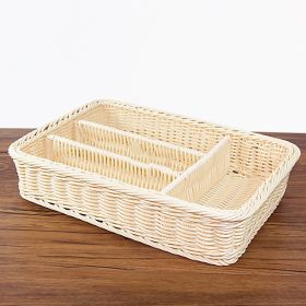 Rattan Woven Tableware Storage Knife Fork Chopsticks Basket