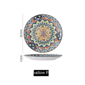 European Bohemian Ceramic Bowl Household Plate