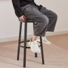 Oval Stool Swivel Bar Stool; Tall Bar Stool With Backrest; Industrial; Thick Iron Frame Footrest; 29.5" High.(Rustic Brown; 17.5''w x 13.4''d x 40.5''