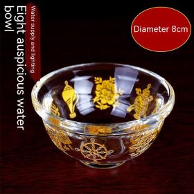 Synthetic Crystal Eight Auspicious Symbols Crystal Offering Water Bowl Eight Offerings Cup Bowl