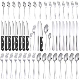 Stainless Steel Tableware 48 Pieces Suit Steak Knife Fork And Spoon
