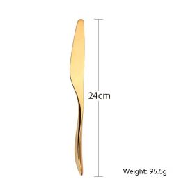 Stainless Steel Knife, Fork And Spoon Golden Western Tableware