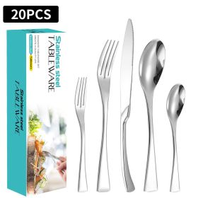 Stainless Steel Tableware Five-piece Steak Knife, Fork And Spoon